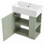 Meuble-lavabo de salle de bain avec lavabo en céramique, porte, tablettes-953635847