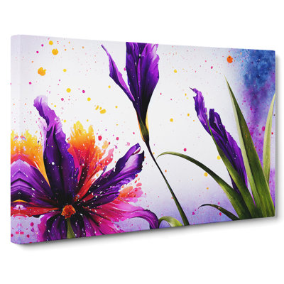Iris Flower Splash Vol.4 - Wrapped Canvas