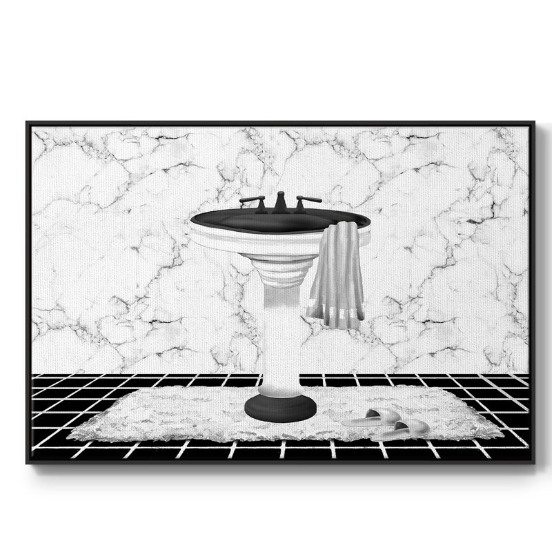 Toile tendue avec châssis Modern Modern, H 27 po x l 41 po x P 2 po, Cadre noir
