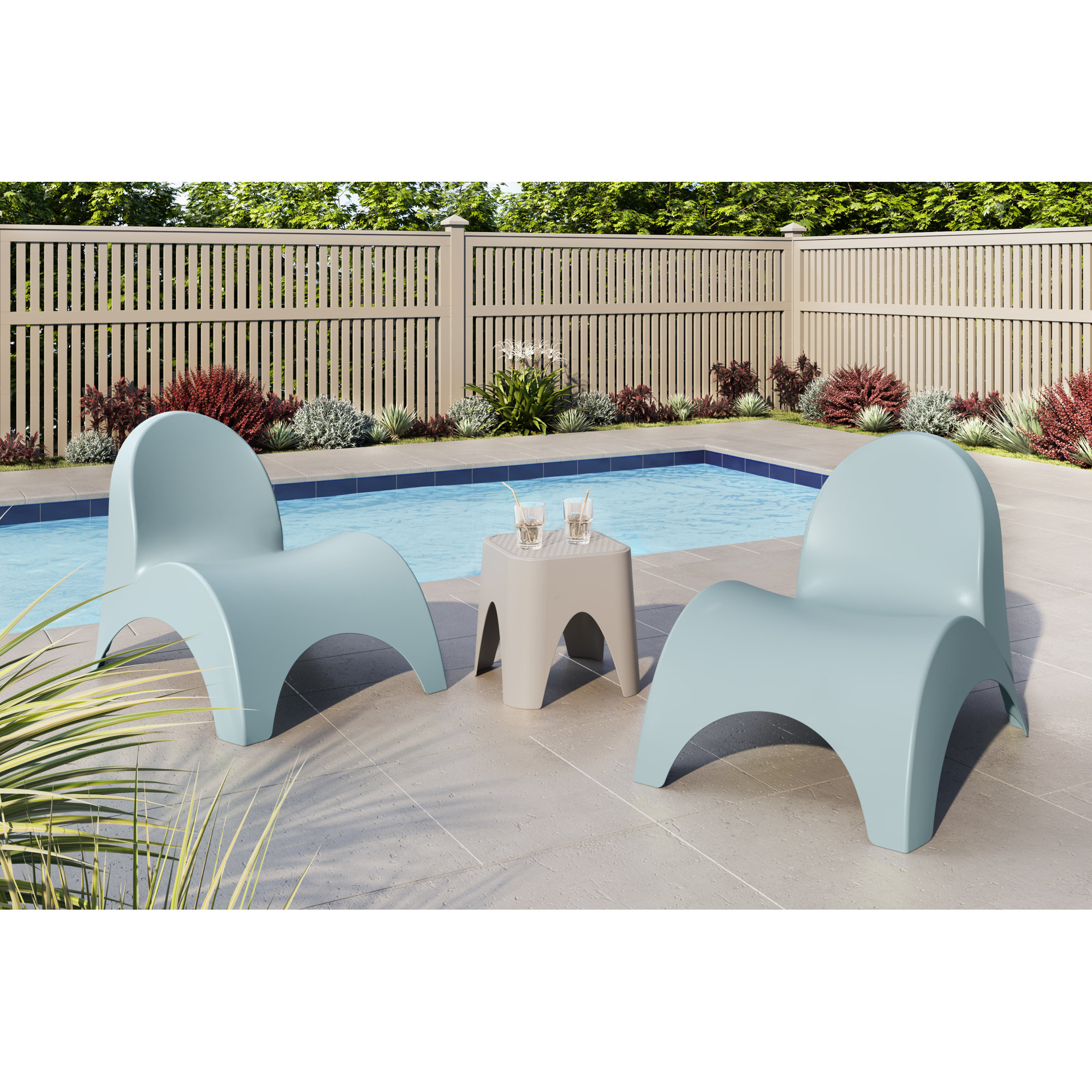Frederick Angel Trumpet 3 Piece Seating Group, Blue/Green