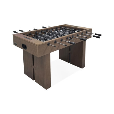 Brown + Black Rectangular Manufactured Wood + Metal Foosball Tables