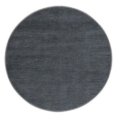 Machine Washable Solid Gray Area Rug