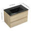 Meuble-lavabo mural de 30 pouces avec lavabo en céramique noire et tiroirs à fermeture en douceur, peu encombrant et élégant-116332454