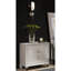 Cross Champagne Nightstand With Acrylic Front Leg Twisting, Jewel Embellished Hardware, Spacious Drawers, Mirror Accents, Solid Wood + Make-up Cutting, Structure
