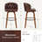 Counter Height Upholstered Swivel Bar Stools Set of 2, Modern Kitchen Island Chairs with Wide Backrest, Solid Wood Legs & Nailhead Trim-932342687-932342685