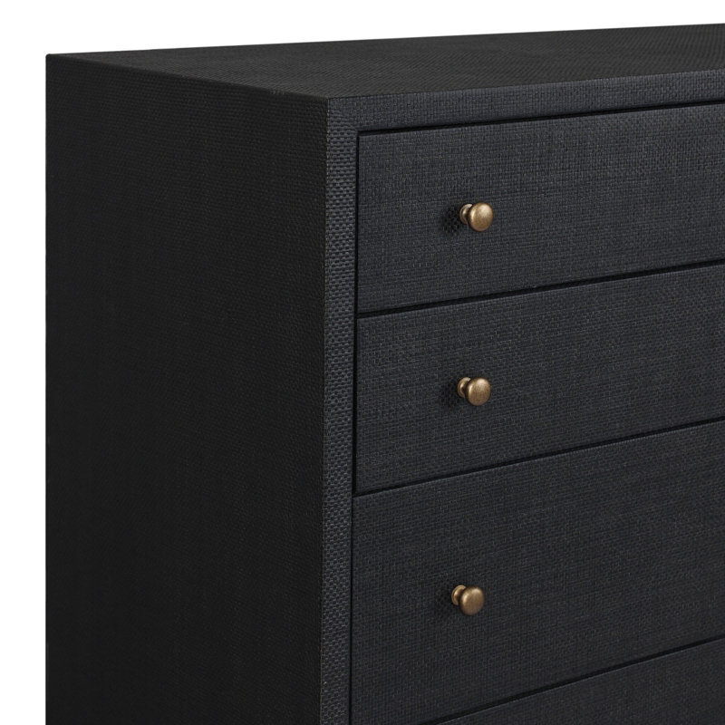 Fiona 5 - Drawer Solid Wood Dresser, Black