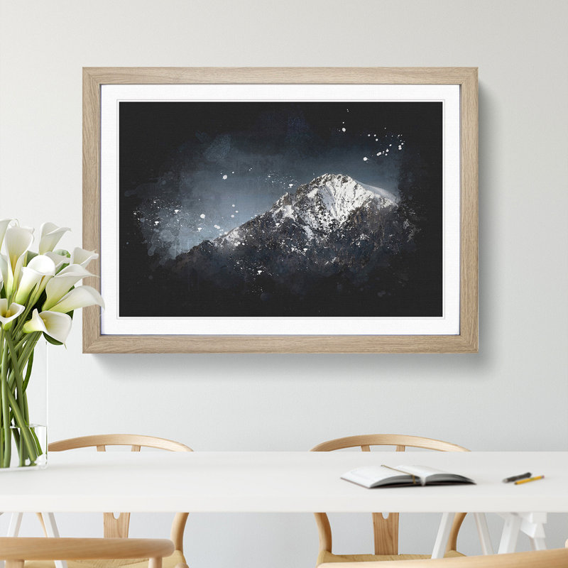 Mountain Top in Italy - Picture Frame Graphic Art Print, 33cm H x 45cm W x 2cm D, Oak Framed
