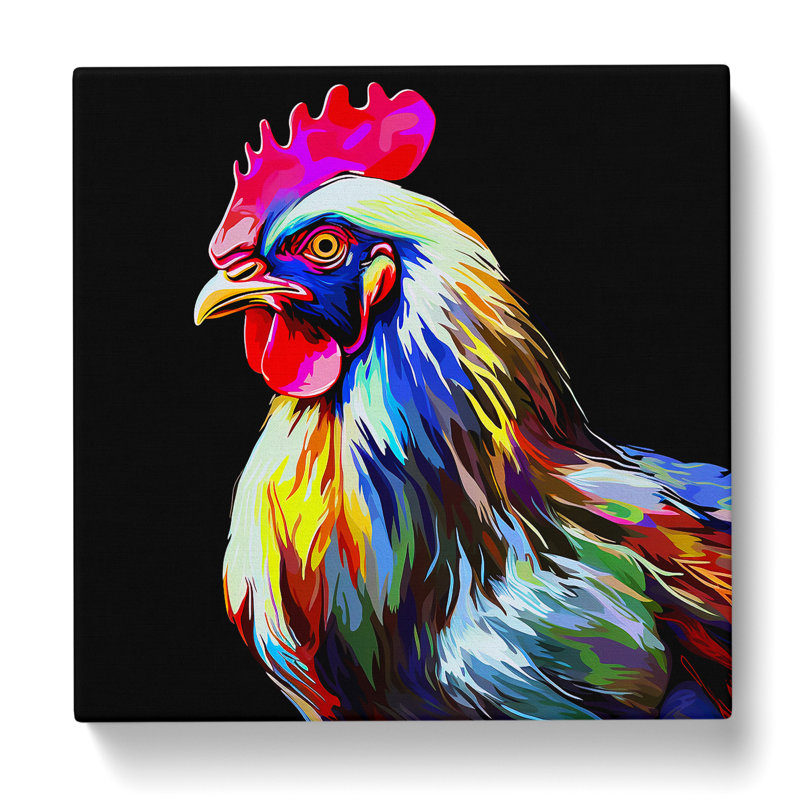Chicken Digital Art - Print, 35cm H x 35cm W x 3cm D