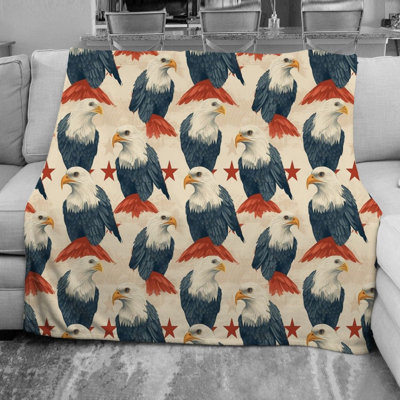Eagle Animal White Fleece Blanket