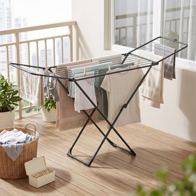 Séchoir à linge, séchoir à linge pliable avec accoudoirs, intérieur et extérieur