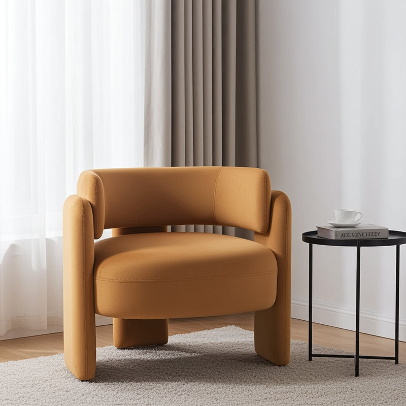 Hailey Velvet Occasional Chair, Caramel