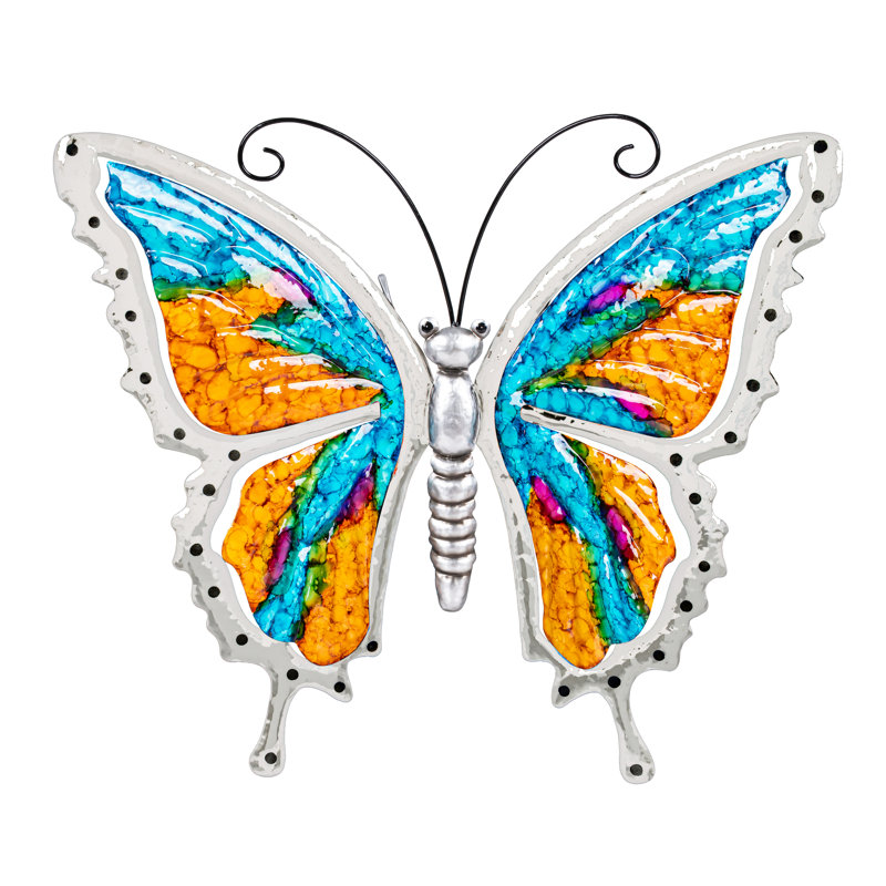 Statue de jardin papillon en métal dégradé, 5 po