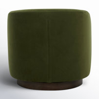 Green Upholstered Swivel Barrel Chair