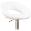 2 tabourets modernes en similicuir blanc avec hauteur réglable et 2 pièces de support en métal pour la salle à manger-602181080