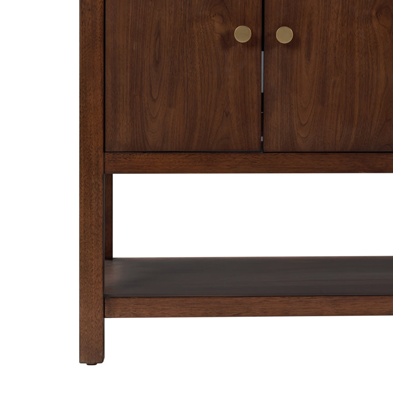 Zoe 60'' Double Bathroom Vanity Base Only in Walnut Finish