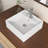 15.75 In. X 15.75 In. Rectangular Ceramic Wall Mount Small Vessel Sink With Center Faucet Hole In White