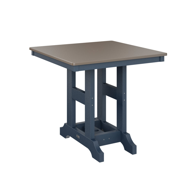 Table de salle à manger d'extérieur carrée Garden Classic, Bronze martelé, Marine, H 30,87 po x l 33 po x P 33 po