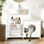 Armoire pour bac à litière pour salle de bain, blanc avec cloison et rangement pour grands chats, sous le lavabo, armoire de bain en panneau de particules P2, espace de séparation de la maison, lavabo,