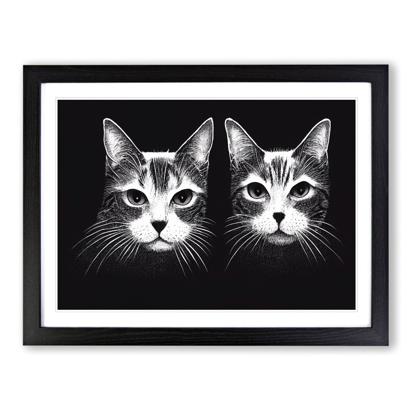 Two Cats Vol.1 - Framed Print, Black, 25cm H x 34cm W x 2cm D