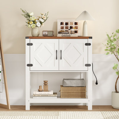 Console 31,5 ", armoire de rangement pour hall d'entrée et table basse avec prise de courant