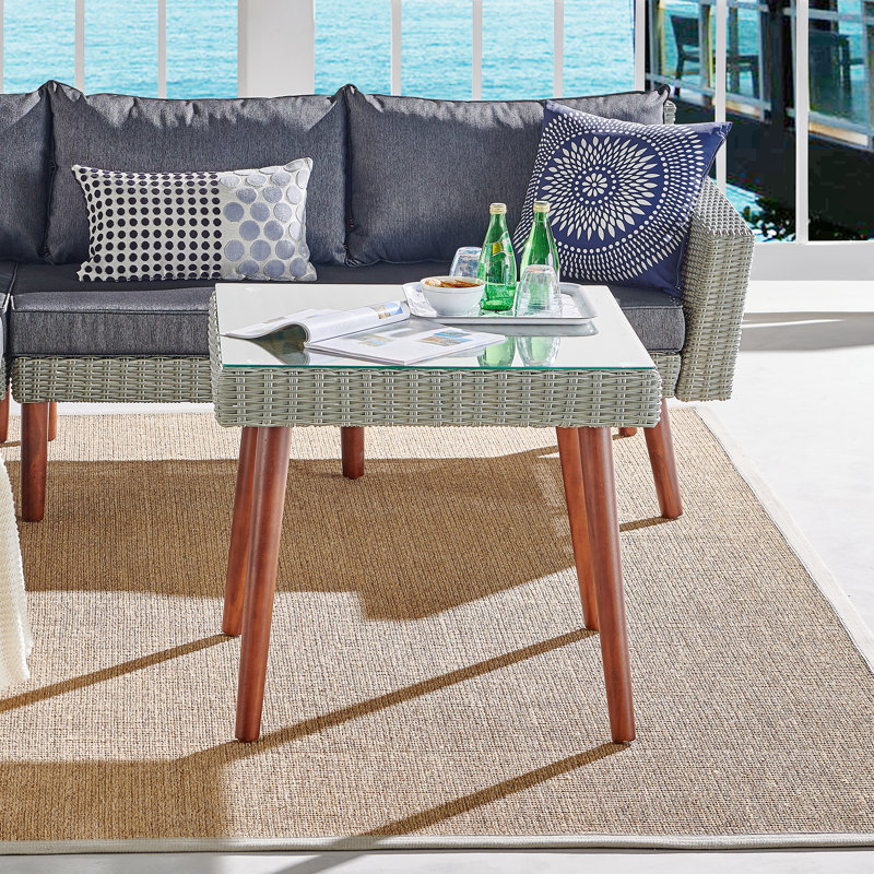 Rectangular Metal Outdoor Coffee Table , 73.66cm cm W 73.66cm cm D