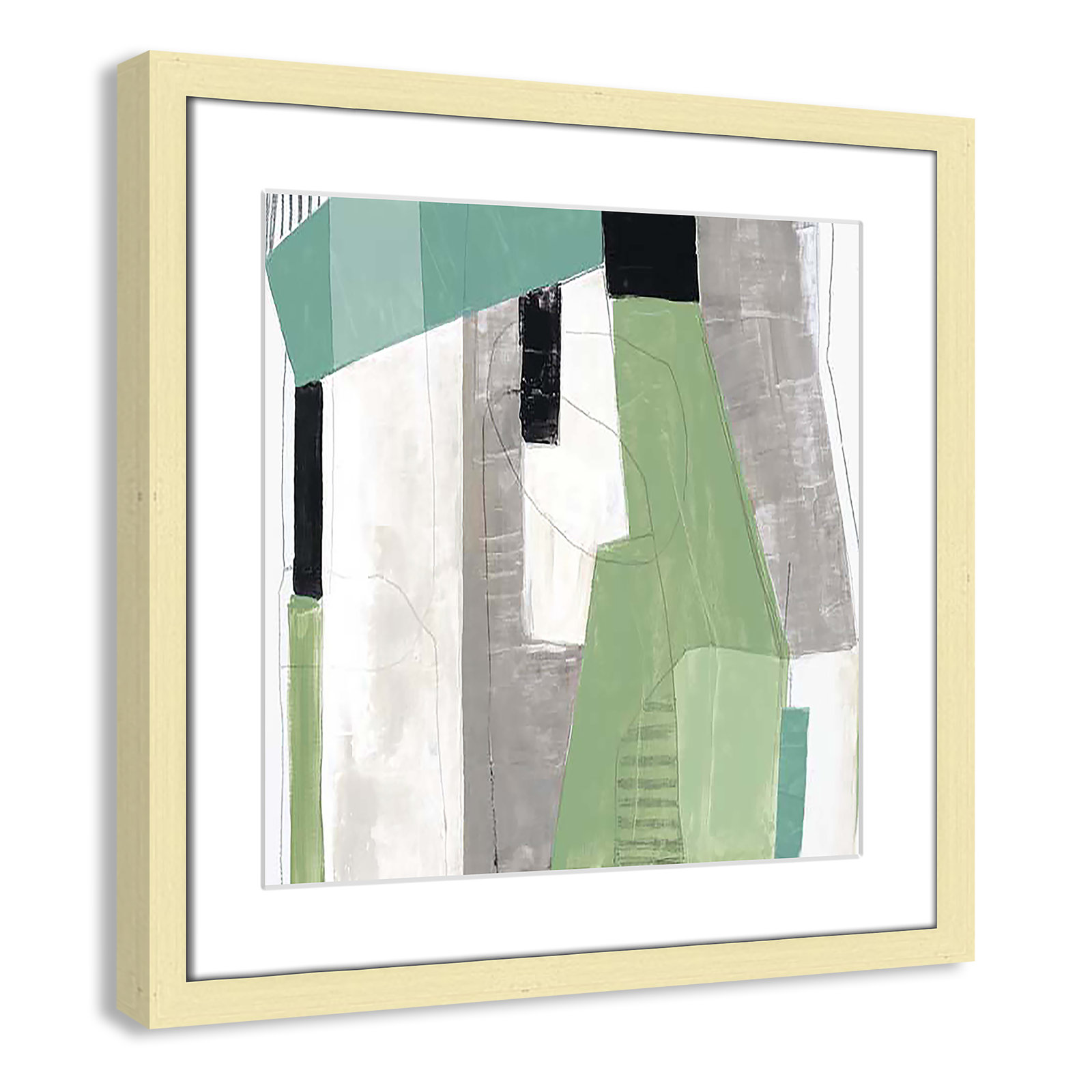 Evergreen Essence I by Tom Reeves, 17" H x 17" W x 1.25" D, Gold Box Framed