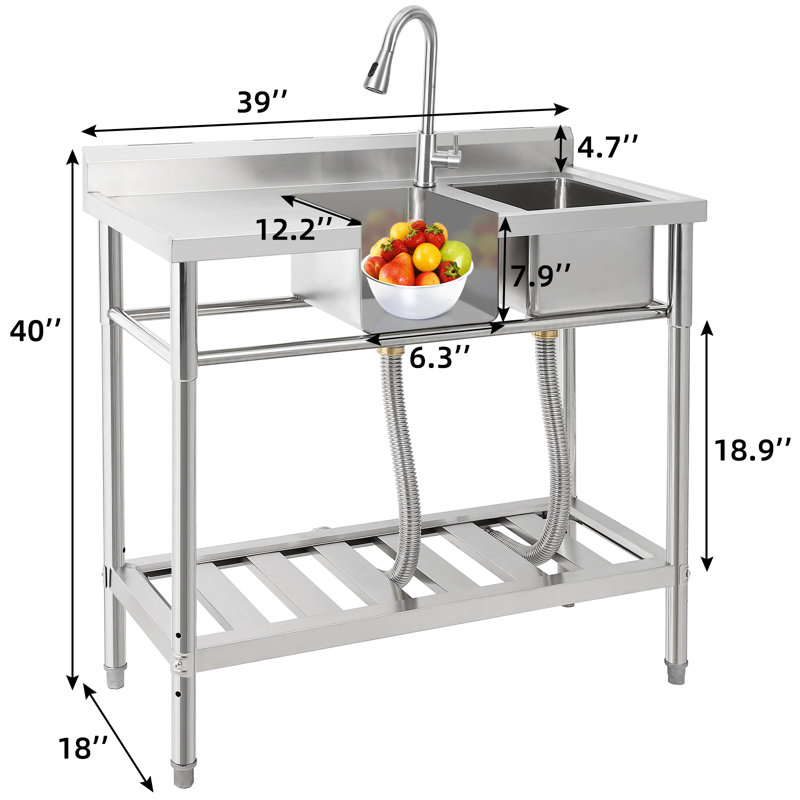 Évier de cuisine 39 L