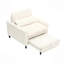 Fauteuil beige confortable pour petit appartement avec balcon et canapé-lit