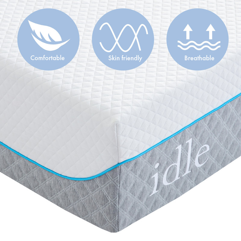 Matelas en mousse à mémoire de forme moyenne de 12 po Kolton, Très grand californien