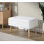 Banc en bois naturel et tissu crème
