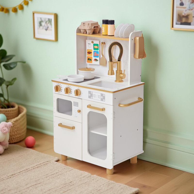 Teamson Kids Little Chef Memphis Play Kitchen, White/Gold