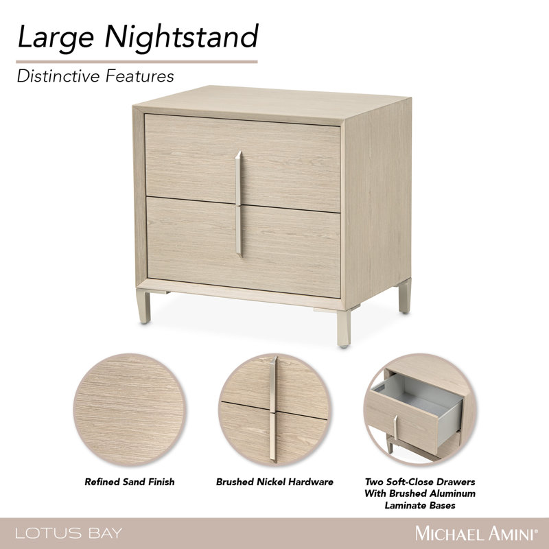 Lotus Bay Nightstand, Large - Sand