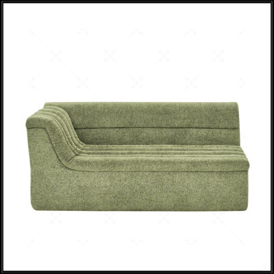 Canapé modulaire en L 106 de 106 po avec méridienne, revêtement en chenille, peu encombrant et confortable