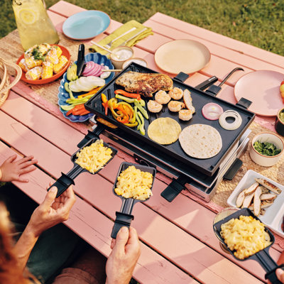 Swissmar Verso 8 Person Indoor Outdoor Raclette with Cast Iron Top