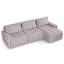 Canapé d'angle modulaire en lin gris en forme de L