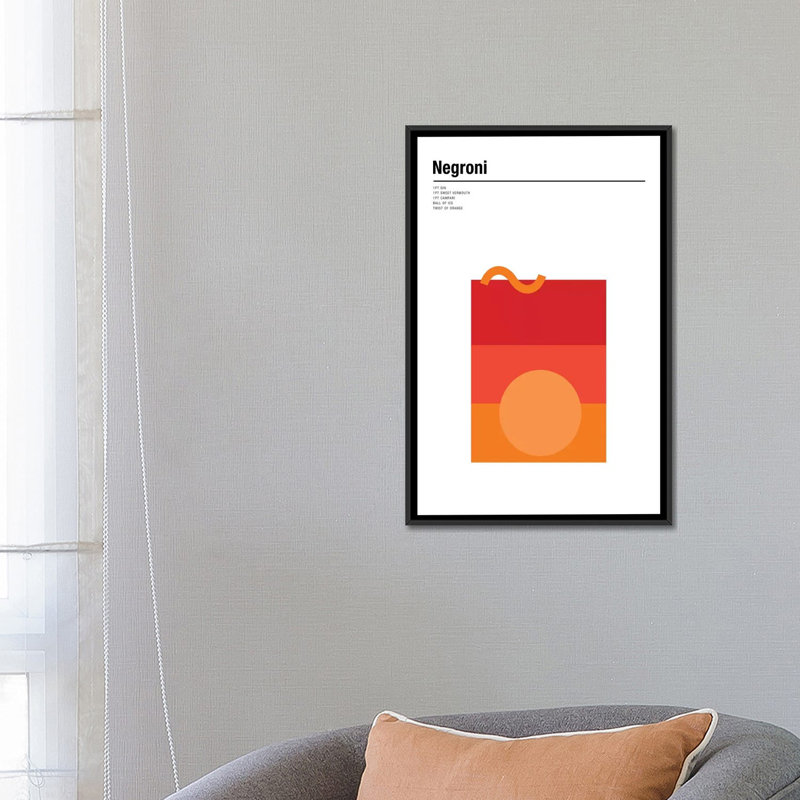 «Negroni», impression sur toile, H 26 po x l 18 po x P 1,5 po, Toile avec cadre noir, Pas de tapis