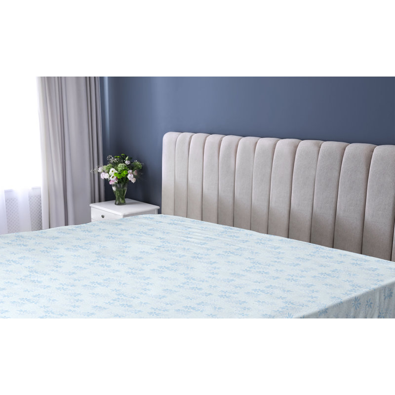 Drap-housse Ambesonne, Drap-housse simple TG, Bleu doux, bleu ciel foncé / floral