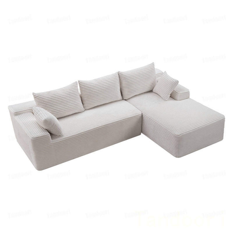 Canapé modulaire Cloud avec méridienne en forme de L, canapé rembourré minimaliste moderne pour le salon, canapé d'angle à assise profonde, aucun assemblage requis