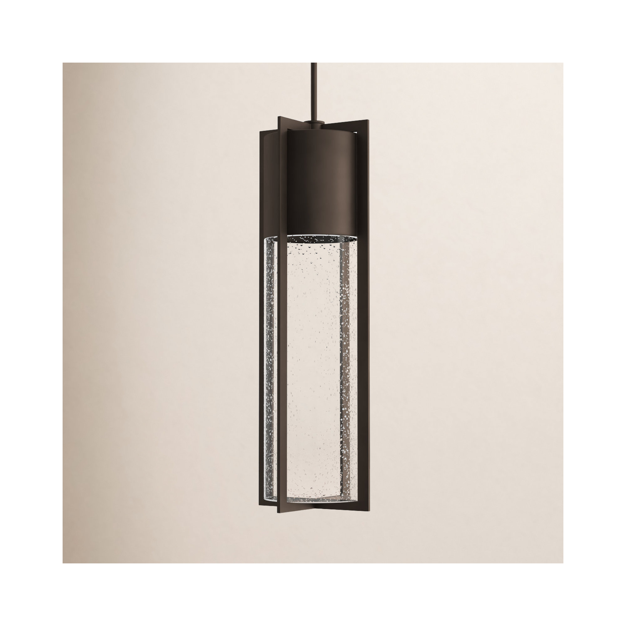 Bandit Seeded Outdoor Metal Pendant, 21.75" H x 6.25" W, MED, Buckeye Bronze