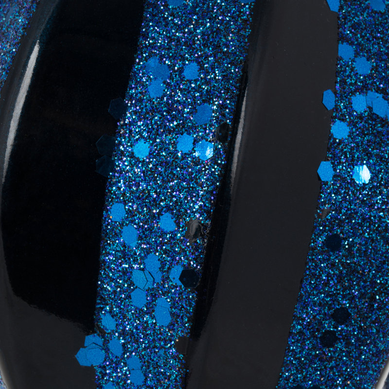 Ornement en forme de bonbon scintillant, H 8 po x l 8 po x P 8 po, Bleu minuit