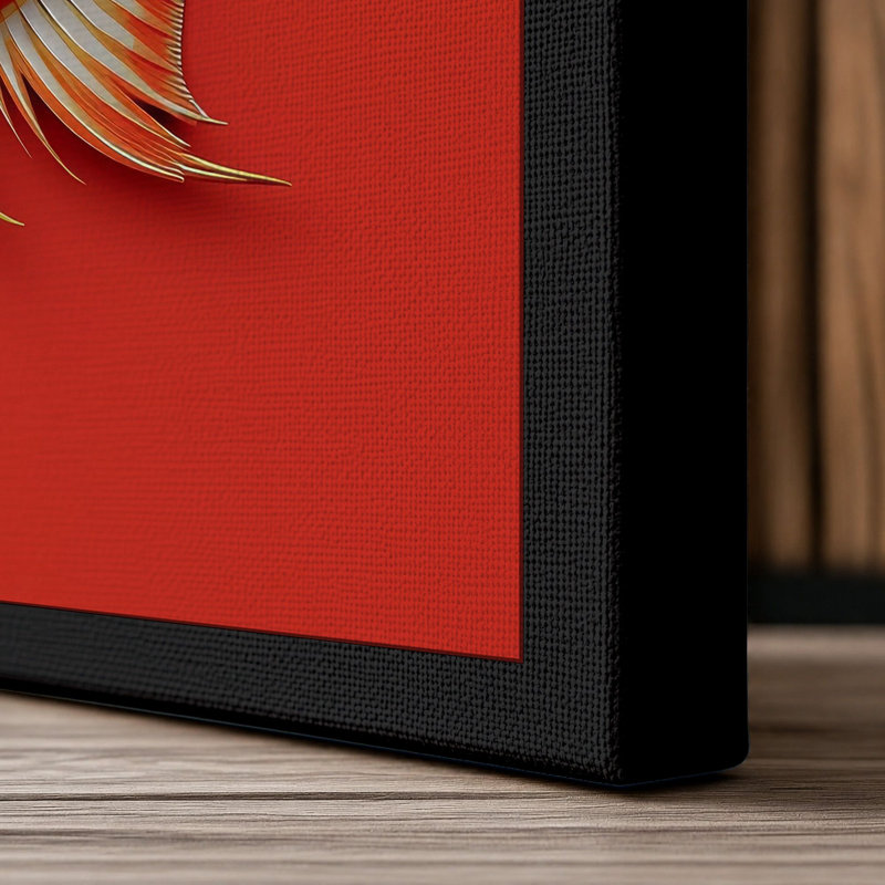 Tropical Fish Study Botanical - Wrapped Canvas, 36x24 - 91.4 x 61.0 cm, Black Border