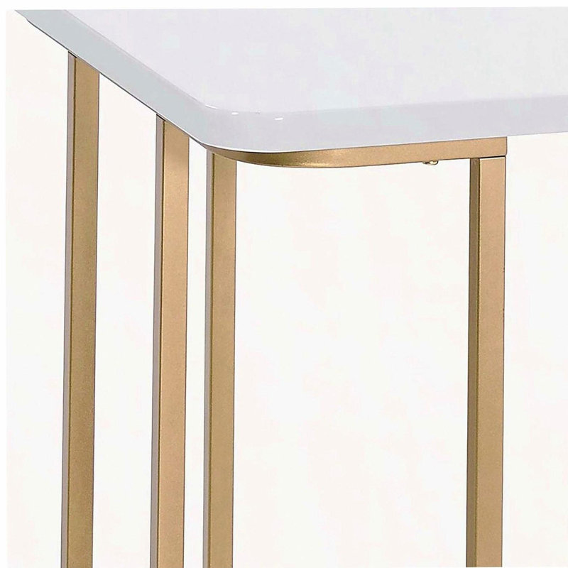 Bureau d'écriture blanc et doré