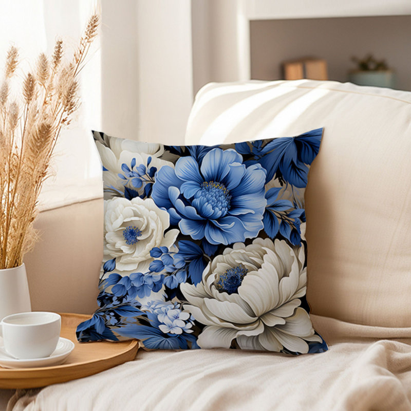 Floral Blue Peonies Flowers III Classic, 18"H x 18"W
