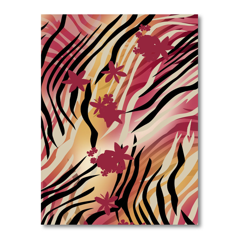 Peau de zèbre III - peinture, H 20 po x l 12 po x P 1 po, Toile tendue