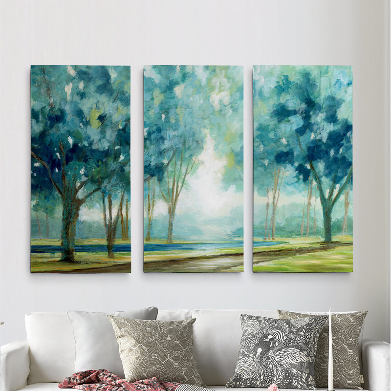 Ombre d’après-midi, ensemble de 3 reproductions d’art sur toiles, H 32 po x l 48 po x P 1,5 po