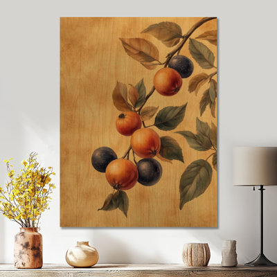 Fruit Study from the Old Garden - Botanical Arched Wooden Wall Art