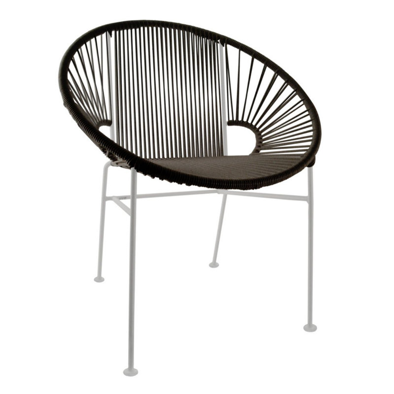 Concha Indoor/Outdoor Handmade Dining Chair, White, Black