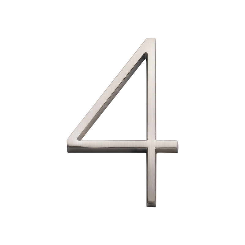 Numéro de maison flottante 5 po, 4, Argent argent