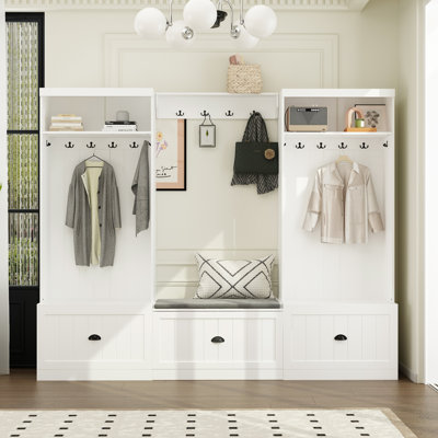 Aadian Hall Tree with Bench and Shoe Storage