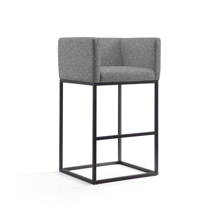 Upholstered Counter Stool with Metal Frame